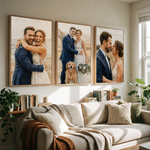 Personalized Memorable Oil Painting Photo Canvas Prints with Names Warm Minimalist Home Decor Ship from USA Wedding Anniversary Gift for Couple