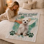 Personalised Paw Print Angel Pet Photo Soft Throw Blanket with Name and Year Memorial Birthday Anniversary Gift for Pet Owners