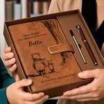 Personalized Classic Winnie the Pooh PU Leather A5 Notebook with Name and Text Daily Office Use Birthday Gift for Students Teachers