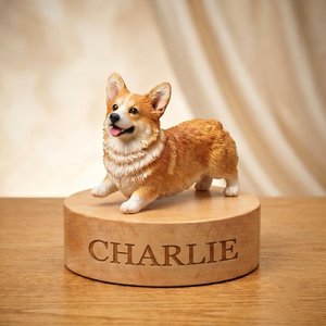 Personalized Cute 3D Pet Photo Figurine Ornament with Name Desk Decor Memorial Birthday Gift for Pet Lovers Owners