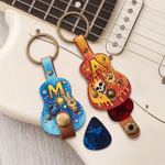 Personalised Graffiti Design Guitar Pick Holder with Initial Daily Wear Birthday Gift for Musician Guitar Player