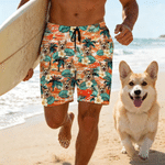 Personalised Hawaiian Tropical Quick Dry Swim Trunks Beach Shorts with Mesh Brief and Photo Beach Party Birthday Holiday Gift for Men