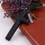 Personalized Adjustable Wooden Cross Necklace with Text Daily Wear Religious Baptism Gift for Christian Woman Man