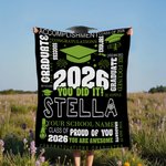 Personalised Class of 2026 You Did It  Graduation Cap Soft Throw Blanket with Name and Year Home Decor Graduation Party Gift for Graduates