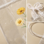 Personalised Birth Flower Transparent Gift Bag with Ribbon and Name Birthday Gift for Girls Women