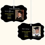 Personalized Ceramic Class of 2026 Name Tag Ornament with Photo and School Name Graduation Gift for Graduates