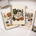 Personalized Retro Outdoor Travel Art Spiral A5 Notebook with Name Daily Use Birthday Gift for Traveller Family Friend