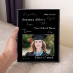 Personalisierte Gratulation Graduierung Fotorahmen mit Foto und Name Klasse 2026 Graduierung Geschenk für Absolventen
