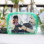 Personalised Portable Y2K Cartoon Girl Makeup Bag with Name Birthday Christmas Friendship Gift for Besties Y2K Lovers