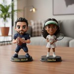 Statuetta 3D personalizzata con base e testo, tema sport, decorazione da scrivania - Regalo di compleanno per amanti dello sport