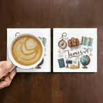 Personalized Travel Theme Globe Compass Passport 11 oz 15 oz Ceramic Mug with Name and Coaster Daily Use Travel Birthday Gift for Travelers Friends
