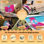 Personalisiertes Volleyballspieler-Silhouette Strandtuch | mit Namen | saugfähig | Geburtstag Geschenk für Volleyballfans Teamkollegen