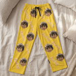 Personalized Best Dad Ever 1-5 Face Photos Pajama Pants with Name and Pocket Daily Wear Birthday Father's Day Gift for Family Father