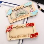 Personalised Graduation Cap Congratulations Wooden Money Holder with Name and Year Graduation Party Gift for Graduates