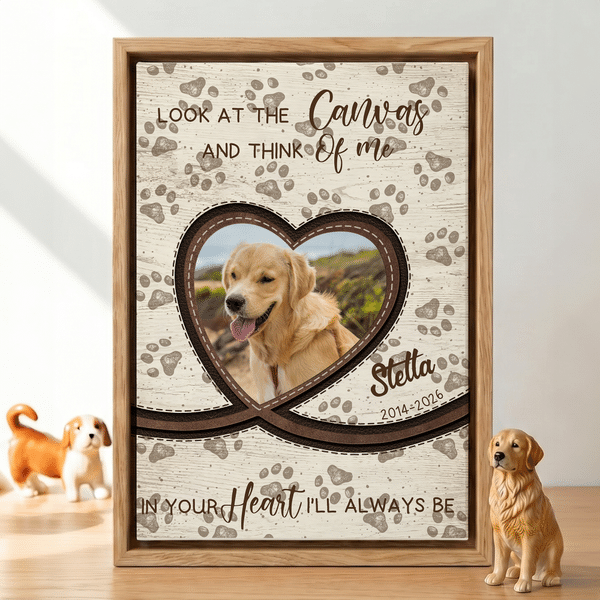Personalised Pet Photo Paw Print Canvas Prints with Name and Date Home Decor Ship from USA Sympathy Memorial Loss of Pet Gift for Pet Lovers Owners