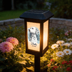 Personalized Ink Wash Style Pet Photo Waterproof Solar Garden Light with Name and Year Garden Decor Pet Loss Memorial Gift for Friends Pet Lovers