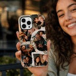 Personalised Retro Scrapbook Tear Paper Photos Collage Phone Case for iPhone Samsung Daily Use Birthday Anniversary Gift for Friend Family