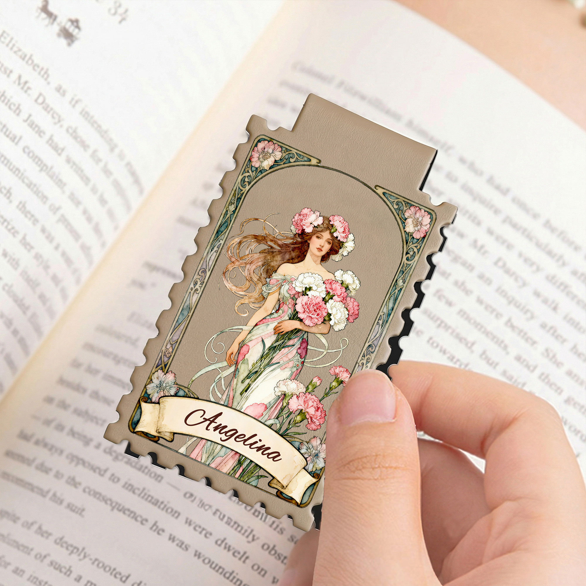 Personalisierter magnetischer Lesezeichen-Clip mit Geburtsblume und Namen – Leseaccessoire und Dankeschön-Geschenk zum Geburtstag für Buchliebhaber und Schüler