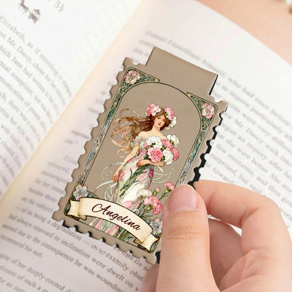 Personalised Birth Flower Magnetic Bookmark Clip with Name Reading Accessory Birthday Appreciation Gift for Book Lovers Students