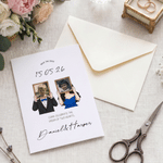 Personalized Cartoon Character Photo Wedding Greeting Card Invitation with Name and Date Wedding Engagement Party Gift for Bride Bridegroom