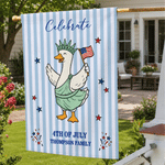 Bandiera da giardino personalizzata con statua della mucca delle Highlands e scritta 