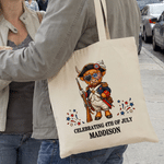 Borsa tote in tela personalizzata con motivo 