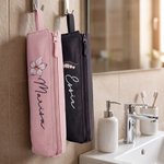 Personalized Birth Flower Heat Resistant Waterproof Hair Tool Storage Bag with Name Travel Daily Dorm Use Birthday Gift for Woman Mom
