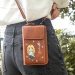 Vive con pasión, sueña con el corazón - Cartera de cuero PU personalizada con personaje animado y nombre regalo de cumpleaños para ella