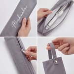 Personalized Birth Flower Heat Resistant Waterproof Hair Tool Storage Bag with Name Travel Daily Dorm Use Birthday Gift for Woman Mom