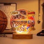 Personalized Basketball Comic Style Photo Acrylic LED Night Light with Name Home Decor Graduation Birthday Gift for Coach