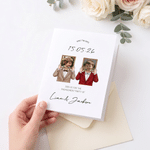 Personalized Cartoon Character Photo Wedding Greeting Card Invitation with Name and Date Wedding Engagement Party Gift for Bride Bridegroom