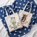 Borsa tote in tela personalizzata con motivo 