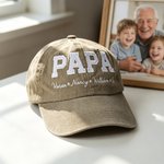 Personalized Embroidered Dad 100% Cotton Retro Baseball Cap with 1-6 Names Father's Day Birthday Gift for Man