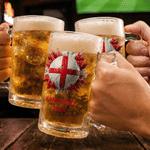 Personalized 2026 World Cup Themed 16.5 oz Beer Glass with Handle and Text Bar Party Game Day Father's Day Birthday Gift for Soccer Loving Dads