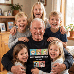 Personalized Cartoon Characters Warm Family T-shirt Sweatshirt Hoodie with Name and Text Daily Use Birthday Gift for Parents Grandparents