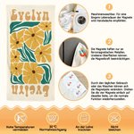Personalisiertes großes Retro-Blumen Magnet-Strandtuch | mit Namen | schnelltrocknend | Outdoor Handtuch | Urlaub Geburtstag Geschenk für Frauen