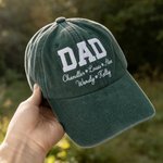 Personalized Embroidered Dad 100% Cotton Retro Baseball Cap with 1-6 Names Father's Day Birthday Gift for Man