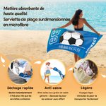 Serviette de plage personnalisée avec nom et numéro - Cadeau d'anniversaire pour les amateurs de football