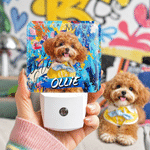 Personalized Graffiti-Style Oil Painting Pet Photo LED Plug in Night Light with Light Sensor Room Decor Birthday Gift for Pet Lovers