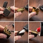 Personalized Engraved Monogram Sandalwood Lighter Kit with Initial Name and Box Daily Use Wedding Birthday Gift for Men Groomsmen