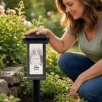 Personalized Ink Wash Style Pet Photo Waterproof Solar Garden Light with Name and Year Garden Decor Pet Loss Memorial Gift for Friends Pet Lovers