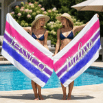 Personalised Multicolour LGBTQ Rainbow Oversized Quick Dry Beach Towel with Name Travel Essentials Party Decor Pride Month Gift for Couple Friend