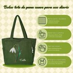 Bolso tote de pana personalizado con flor de nacimiento y nombre gran capacidad para uso diario oficina y viajes regalo de cumpleaños para mujeres