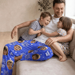 Personalized Best Dad Ever 1-5 Face Photos Pajama Pants with Name and Pocket Daily Wear Birthday Father's Day Gift for Family Father