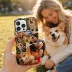 Personalised Retro Scrapbook Tear Paper Photos Collage Phone Case for iPhone Samsung Daily Use Birthday Anniversary Gift for Friend Family