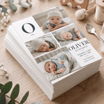 Personalized Baby Photo Collage Foldable Birth Announcement Greeting Card with Name and Date Baby Shower Birthday Gift for New Parents