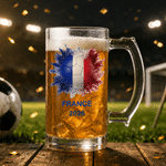 Personalized 2026 World Cup Themed 16.5 oz Beer Glass with Handle and Text Bar Party Game Day Father's Day Birthday Gift for Soccer Loving Dads
