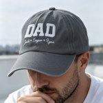 Personalized Embroidered Dad 100% Cotton Retro Baseball Cap with 1-6 Names Father's Day Birthday Gift for Man