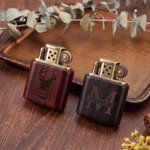 Personalized Engraved Monogram Sandalwood Lighter Kit with Initial Name and Box Daily Use Wedding Birthday Gift for Men Groomsmen