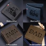 Portefeuille en Cuir Personnalisé avec 1 à 12 Noms et Photo Accessoire Plusieurs Emplacements pour Cartes Cadeau Anniversaire Fête des Pères